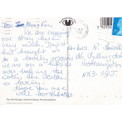 Pembrokeshire Eye Postcard the Old Bridge Haverfordwest Pembrokeshire