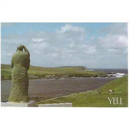 Gloup, Yell, Shetland - Fisherman's Memorial - postcard