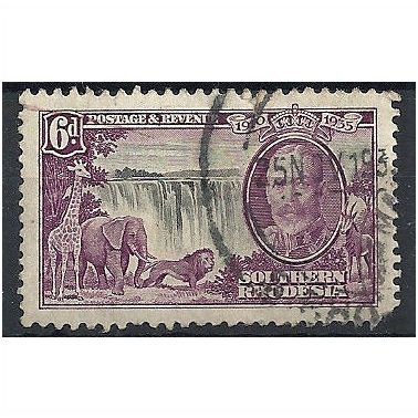 S Rhodesia 1935 SG34 6d Black & Purple Silver Jubilee Filler .. .
