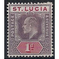 St Lucia 1904 SG66 1d Dull Purple & Carmine Mounted Mint .. ..