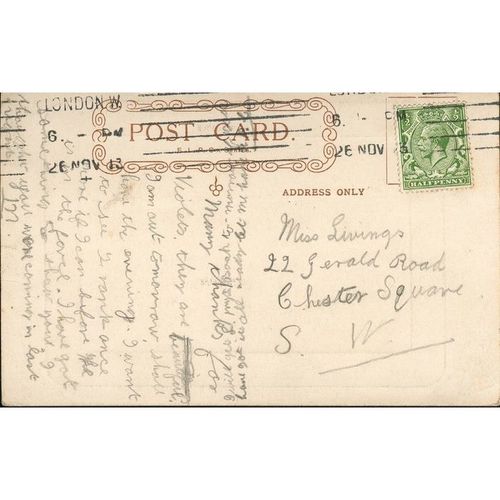 Antique GB Postcard 1913 - Westminster Abbey, London