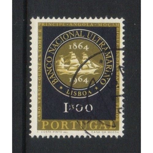 PORTUGAL 1964 CENTENARY OVERSEAS BANK 1E USED