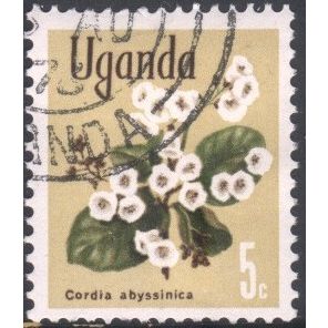Uganda 1969 - SG131a - 5c brown/green/yellow - "Cordia abyssinica" - used