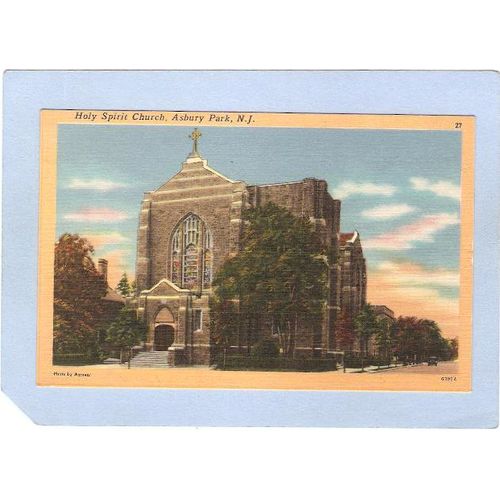 New Jersey Asbury Park Holy Spirit Church Stret Scene Intersection w/Old C~1817