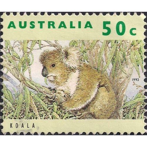 AUSTRALIA, MAMMALS, Koala, Phascolarctos cinereus, yellow 1992, 50c