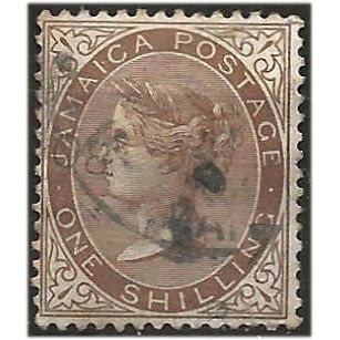 Jamaica 1897 SG24 1/- Brown Wmk Crown CA Fine Used .. ..