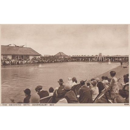 Dovercourt Sports Swimming Pool Vintage Old Postcard