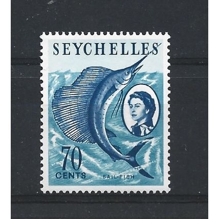 Seychelles.SG205 70c Sailfish.Mounted Mint.Sep24