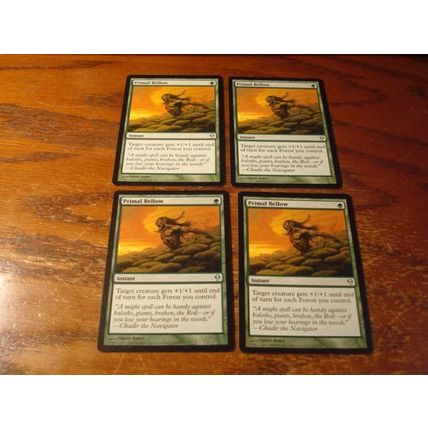 Magic The Gathering, MTG, 4-Cards, 1993-2009, PRIMAL BELLOW, nm