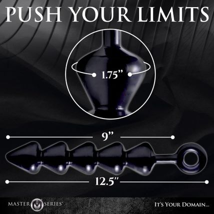 Spades XL Anal Beads Butt Plug Master Series TPR Extra Large Ass Butt Huge Black