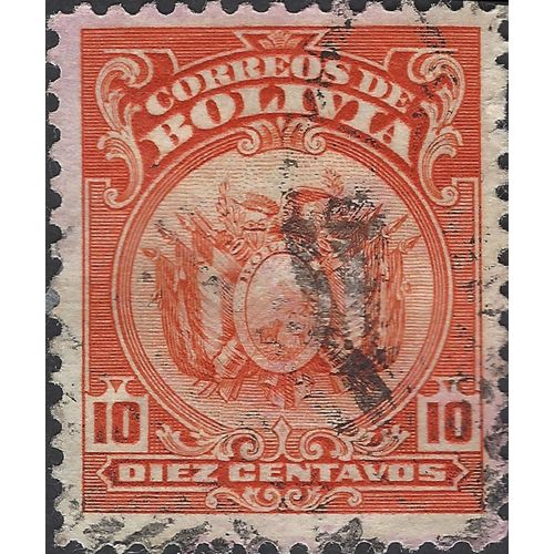 BOLIVIA, Coat of Arms, red 1919, 10c, #3