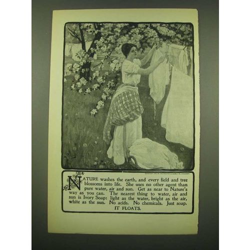 1902 Ivory Soap Ad - Nature washes the earth, and every field and tree blossoms