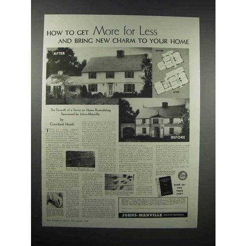 1938 Johns-Manville Ad - Asbestos Roofing