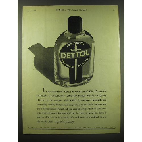 1940 Dettol Antiseptic Ad - Is there a bottle of Dettol in your house?