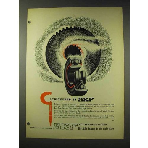 1948 SKF Red Seal Bearing Ad - Engineered