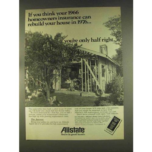 1976 Allstate Insurance Ad - Can Rebuild Your House