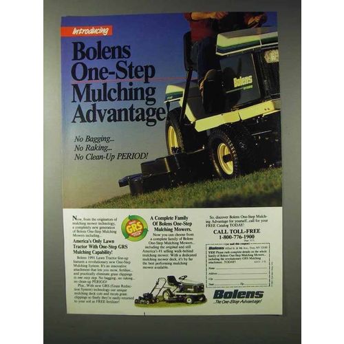 1991 Bolens ST140 Lawn Tractor Ad - Mulching Advantage