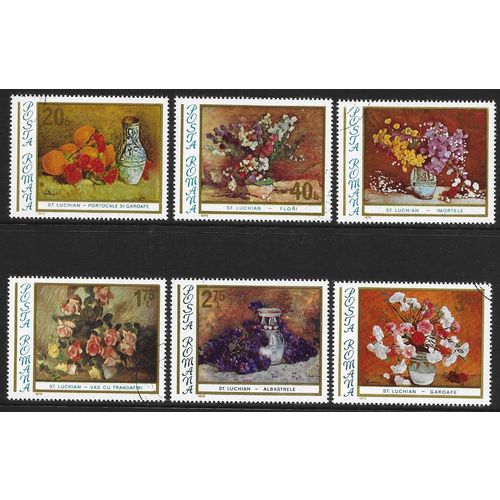 Romania Mi 3282/7: Floral Paintings by Stefan Luchian (1868-1916).