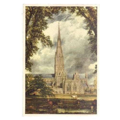 SALISBURY CATHEDRAL, WILTSHIRE painting by John Constable unused postcard (A) =