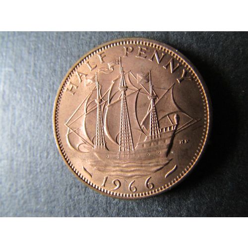 1966 QUEEN ELIZABETH II HALFPENNY UNCIRCULATED FREE POST. (x) AAH