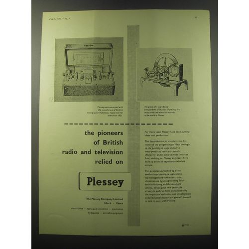 1955 Plessey Electronics Ad - The pioneers of British radio and television