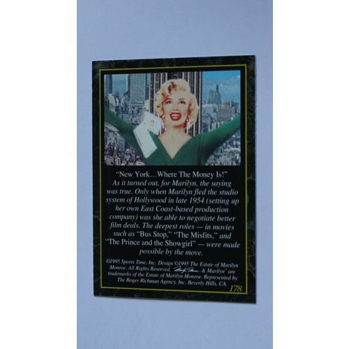 Marilyn Monroe II base trading Card # 178 (A) - 1995 Sports Time