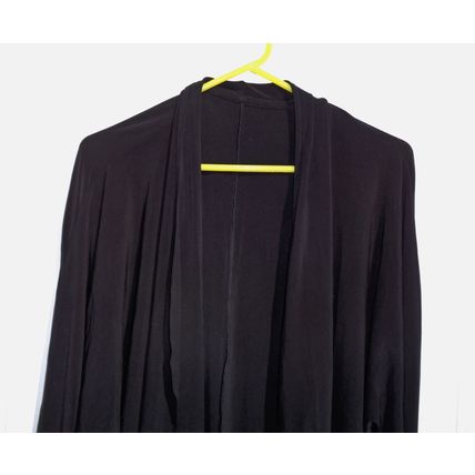 Womens Travel Knit Black Open Front Cardigan Top 1X 48 Chest Stretch Knit Shrug