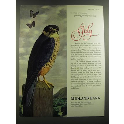 1964 Midland Bank Ad - Rarities of Wild Life - John Leigh Pemberton - July