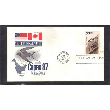 FDC Artmaster 2286 22c Barn Swallow (Cachet-U/A) CV40070
