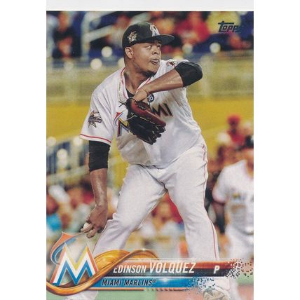 2018 Topps Baseball Base 22 Edinson Volquez Miami Marlins