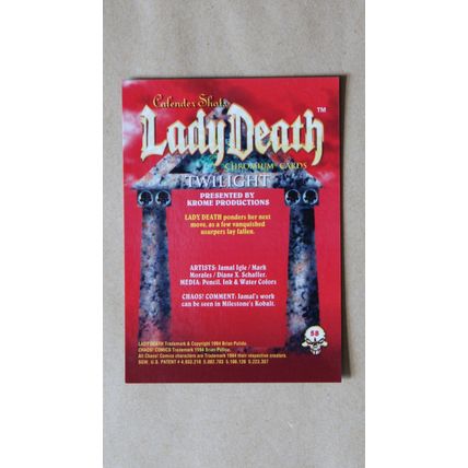 Lady Death All-Chromium Base trading Card # 58 (C) 1994 Chaos Krome comics