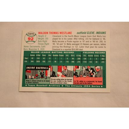 Waldon Walt Westlake 1994 Topps 1954 Archives NO. 92