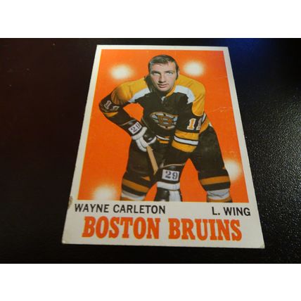 1970-71 Topps Hockey Card # 009 Wayne Carleton Very Good (3) Boston Bruins