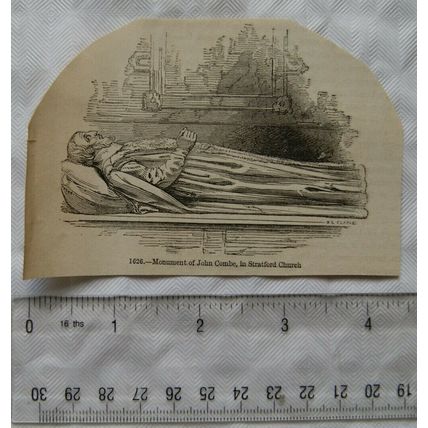 1860s engraving - Monument of John Combe in Stratford Church