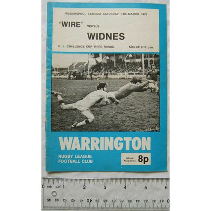 1976 programme Warrington v. Widnes, Challenge Cup 3rd round