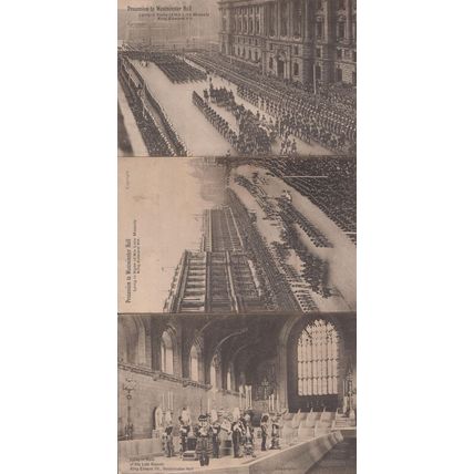 Procession Proceeding To Westminster Hall King Edward VII 3x Old Royal Postcard