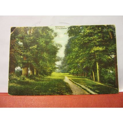 CLIFTON GROOVE, NOTTINGHAM, used antique postcard. 1906 pm =