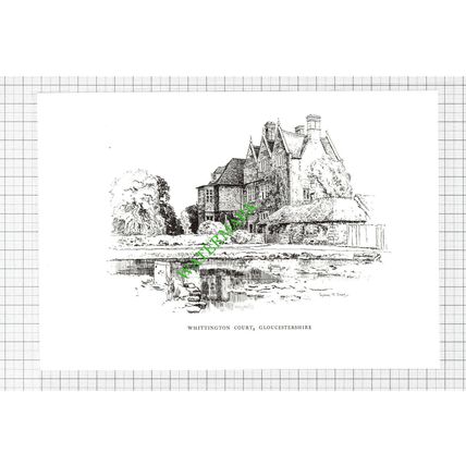 Whittington Court Gloucestershire - 1980s Cutting / Print