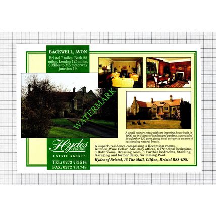Blackwell Avon House Sale Advert - 1991 Cutting