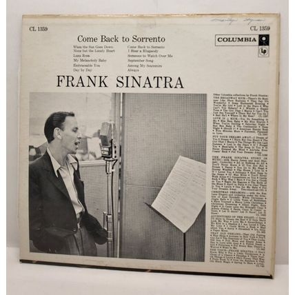 Frank Sinatra - Come Back To Sorrento 1959 LP Vinyl Record Columbia Six Eye
