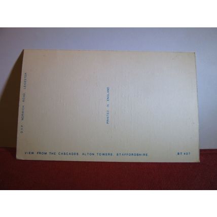 ALTON TOWERS, STAFFORDSHIRE unused vintage postcard by D.V.P. =