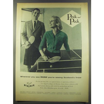 1956 Peck and Peck Braemar Sweaters Ad - Wherever you see Braemar