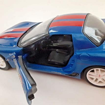 2002 Chevy Corvette Marvel Captain America Maisto Blue Chevrolet 1/25 Loose READ