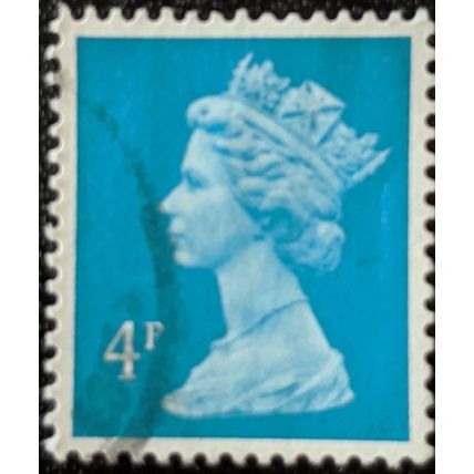 Stamp Great Britain SGX933 1980 4p Queen Elizabeth II Machin 2 bands Used