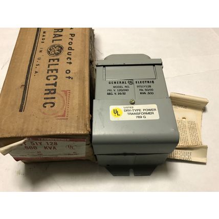 GE 9T51Y128 GENERAL ELECTRIC 9T 51Y TRANSFORMER DRY-TYPE POWER 769G 120/240V,EY