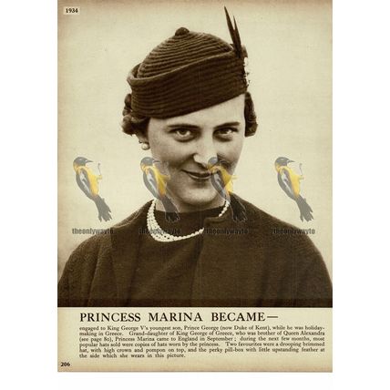Princess Marina Engaged to Prince George, 1934, Book Illustration, 1938