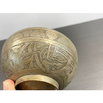 Antique Brass Round Bowl, Handcrafted Small Vessel, Handmade Dish, Decorative ki