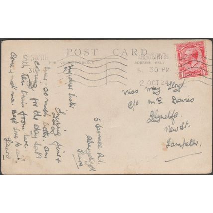 Aberystwyth War Memorial, Cardiganshire, 1924 - RP Postcard