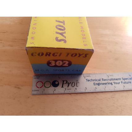 Corgi 302 M.G.A. Sports Car Reproduction /Replica Box