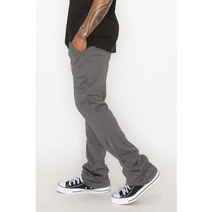 Solid Flare Stacked Track Pants